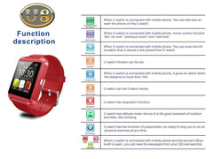 Original Bluetooth Smart <font><b>Watch</b></font> U8 Smartwatch U <font><b>Watch</b></font> For iOS iPhone Samsung Sony Huawei Xiaomi Android Phones Good as GT08 DZ09